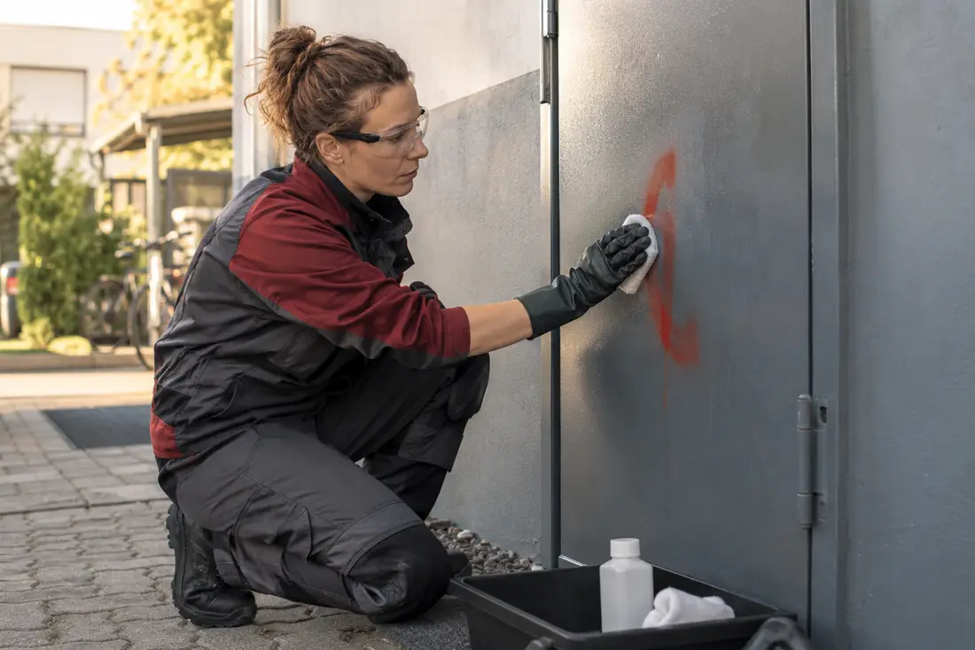 KI-Illustration: Graffitientfernung in Wetzlar